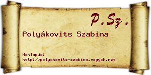 Polyákovits Szabina névjegykártya